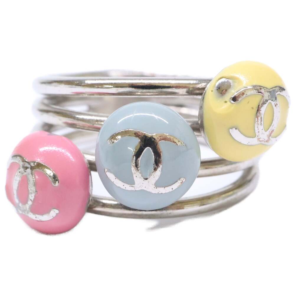 Chanel Cc Logo Ring Silver-Tone Metal #371429C86B